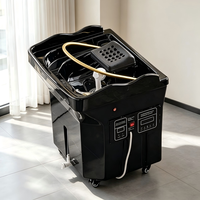 Bac à shampoing portable chauffant avec bassin en céramique, lavabo mobile thermostatique moderne pour salon de beauté et usage domestique