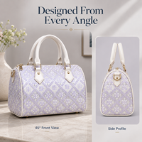 Sac à main Boston de luxe pour femme, en textile tissé traditionnel, élégant et structuré, avec fermeture éclair, portable, pour le quotidien et la mode
