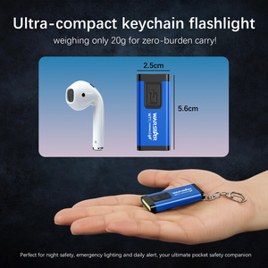 Porte-clés avec lampe torche personnalisée, alarme personnelle, rechargeable par USB-C, lampe de poche ultra-fine pour <span class=keywords><strong>la</strong></span> <span class=keywords><strong>défense</strong></span> personnelle et les activités de plein air - Product Image 4