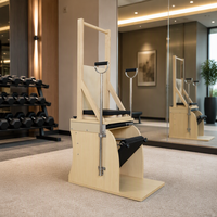Chaise Pilates Wunda avec barre d'échelle et baril, réglable, en bois d'érable, MJD-W64, équipement commercial pour studio