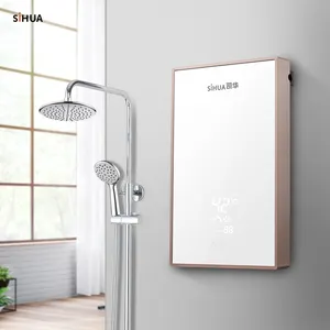 8.5KW 220V güzel görünüm LED ekran dökme alüminyum elektrikli duş başlığı anında su ısıtıcı