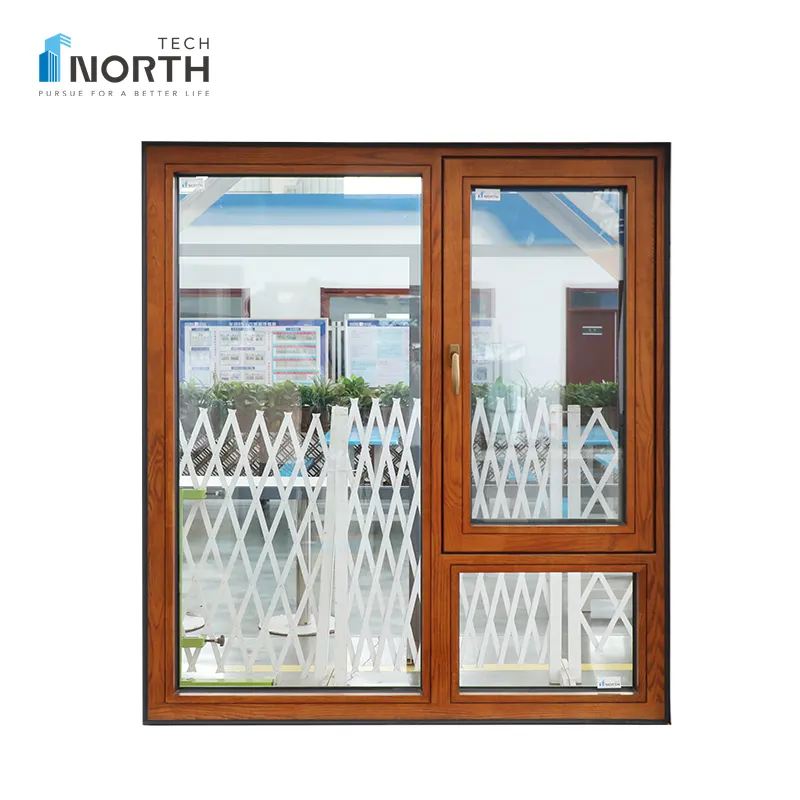 New Design Modern Style Wood clad aluminum timber windows passive window tilt turn window