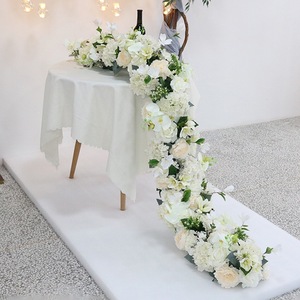 Camino de Mesa Rosa de Seda de Alta Calidad al por Mayor para Decoración de Escenarios de Boda - Product Image 2