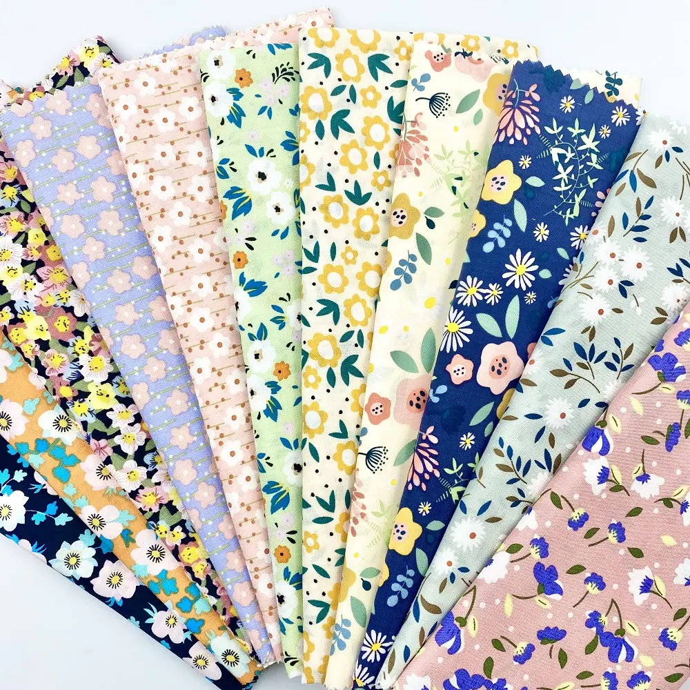 Popular Colorful Comfortable Woven Poplin Floral Printed Custom Challis 100% Rayon Flower Fabrics For Skirt Dress