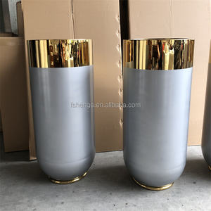 กระถางต้นไม้โลหะสีทองขนาดใหญ่ร่วมสมัยสำหรับตกแต่งบ้านแจกันตั้ง<span class=keywords><strong>พื้น</strong></span>อุปกรณ์สวน<span class=keywords><strong>แผ่น</strong></span>ขนาดยักษ์ - Product Image 5