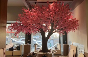 Arbre à fleurs de <span class=keywords><strong>cerisier</strong></span> rose artificiel personnalisé de 13 pieds, <span class=keywords><strong>cerisier</strong></span> japonais pour la décoration intérieure des cafés - Product Image 4