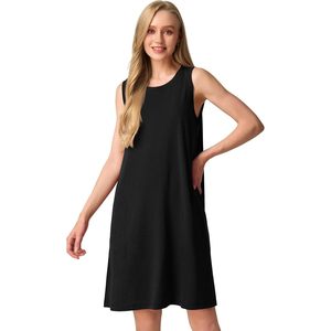 Vestido de lana sin mangas para mujer Sioro, cuello redondo, corte holgado, largo hasta la rodilla, informal, liso, con bolsillos, transpirable, para verano - Product Image 1