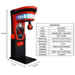 Máquina de Boxeo Operada con Monedas, Medidor de Fuerza con Pantalla Digital y Sensor Contador, Equipo de Juego de Boxeo para Salón de Juegos - Product Image 3