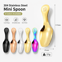 Ensemble de cuillères à dessert en acier inoxydable 304 avec poignée couronne, finition miroir, pour crème glacée, café, café, fête