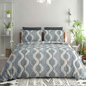 Ensemble de couette patchwork réversible taille King, léger et respirant pour l'été, style campagnard - Product Image 2
