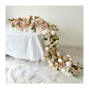Chemin de table en fleurs de soie personnalisées, décoration de sol, fleurs de soie au toucher réel OEM ODM, décoration de <span class=keywords><strong>mariage</strong></span>, vente en gros - Product Image 1