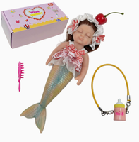 Muñeca Sirena Reborn de Silicona Sólida, Juguete Blandito de Sirena Bebé de Simulación Realista, Juguete Antiestrés para Niños, Regalo