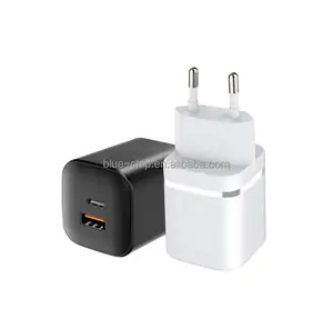 Portable Dual Ports USB Plug Type-C GaN PD33W Fast Charger EU US UK Socket Power Adapter QC 3.0 Wall Charger for Samsung Devices