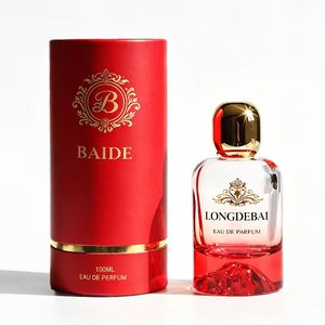 Botella de Perfume de Vidrio de Lujo, Color Rojo Volcánico, Cilíndrica, Transparente, con Cierre a Presión, 30ml 50ml 100ml - Product Image 3