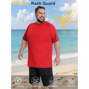 FOXA Mens Big And Tall Swim Shirt UPF 50+ Rash Guard Short Sleeve Quick Dry Fishing T-Shirt 2XL 8XL - Product Image 5