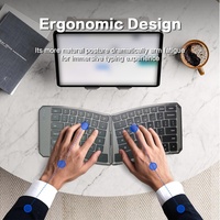 Clavier ergonomique sans fil JOMAA, clavier divisé BT+2.4g pliable, rechargeable USB-C, clavier portable de voyage pour bureau, compatible avec Windows/PC