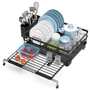 <b>Kitchen</b> Storage Rack with Adjustable Countertop, Drain Bowl and Dish Rack, Sink, <b>Pull</b>-<b>out</b> Household Storage Rack - Product Image 5