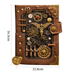 Juego de Pluma de Tinta con Pincel y Diario Mecánico de Metal Estilo Steampunk de Lujo, Regalo de Graduación Perfecto para Escribir - Product Image 1