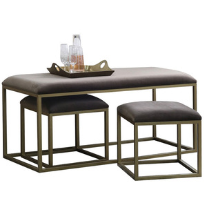 Gold Iron Sofa Bed End <strong>Stool</strong> Bedroom <strong>Dressing</strong> <strong>Table</strong> Clothing Store Shoe <strong>Stool</strong> - Product Image 4
