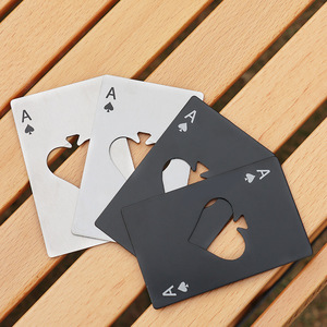 ที่เปิดขวดรูปทรงแบนสีทูโทน ทำจากสแตนเลส พกพาสะดวก รุ่นเอซ ออฟ สเปดส์ - Product Image 1