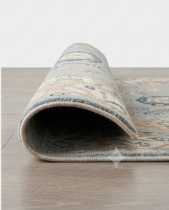 Tapis en laine Oushak de style traditionnel, motif floral persan bleu, réversible, pour salon - Product Image 4