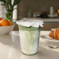 Gelas PP 20/24oz dengan Tutup Dome 90mm Transparan Sekali Pakai untuk Bubble Tea Smoothie Produsen Grosir