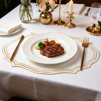 Vente directe d'usine, sets de table personnalisés ovales en polyester 100%, broderie fine, imperméables, légers, pour grands événements et banquets