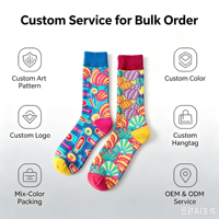 Chaussettes en coton à motif dessin animé pour femmes, vente en gros, 7 designs de personnages, étiquette personnalisée pour cadeau de fête ou usage quotidien