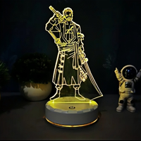 Prix de gros Lampe d'anime 3D unique Service personnalisé 16 couleurs Télécommande Lumière de nuit décorative pour table de chevet