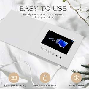 Brochure vidéo numérique personnalisée avec écran LCD TFT de 4,3, 5, 7 ou 10 pouces pour salutations, cadeaux, invitations, cartes de visite et marketing - Product Image 3