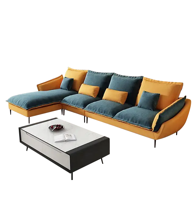 European Style Modern iron leg Home furniture living room Fabric sofas