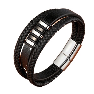 <span class=keywords><strong>Bracelet</strong></span> véritable plaqué or Offre Spéciale Collier Inoxydables Boucle inoxydable plaqué PVD <span class=keywords><strong>Bracelet</strong></span> en <span class=keywords><strong>cuir</strong></span> multicouche pour homme - Product Image 2