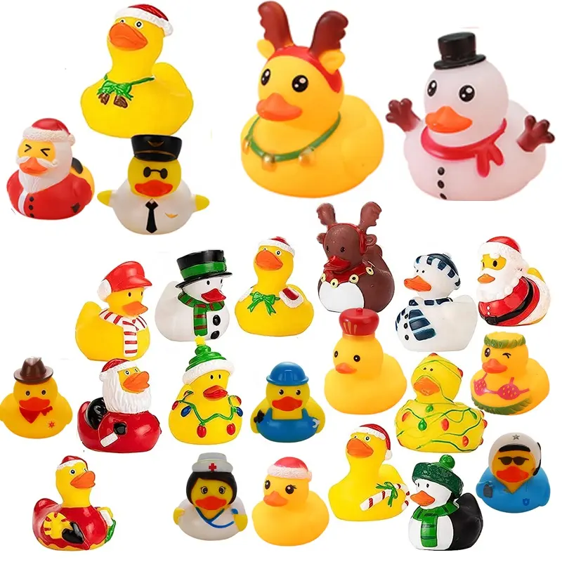 QS nueva llegada Mini juguetes de animales lindos niños TEMA DE Navidad caja ciega de tamaño pequeño juguetes de pato encantadores para bebé baño Playmate regalo