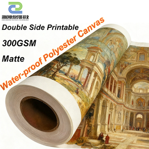 Không thấm nước <span class=keywords><strong>Matte</strong></span> Polyester <span class=keywords><strong>Canvas</strong></span> CuộN nghệ thuật có thể in 300gsm in <span class=keywords><strong>Canvas</strong></span> kéo dài vải cho in phun - Product Image 1