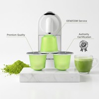 Capsules de thé vert matcha compatibles avec Nespresso Original Line, lot de 10, non sucrées, dosettes de thé matcha instantané