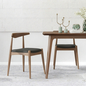 Chaise de salle à manger contemporaine en chêne massif de qualité FAS d'Amérique du Nord, revêtement en lin, dossier ergonomique courbé à la vapeur, sans accoudoirs, en bois - Product Image 3
