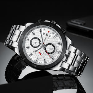Relojes CURREN 8337 Confucian Calm para hombre, correa de acero, relojes de negocios para hombre, resistentes al agua, automáticos, con fecha, de cuarzo, para regalo. - Product Image 3