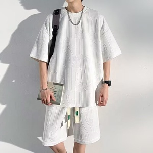 Set di t-shirt da <span class=keywords><strong>uomo</strong></span> alla moda Casual Casual a due pezzi da <span class=keywords><strong>uomo</strong></span> alla moda con t-shirt Shorts <span class=keywords><strong>taglie</strong></span> forti - Product Image 2