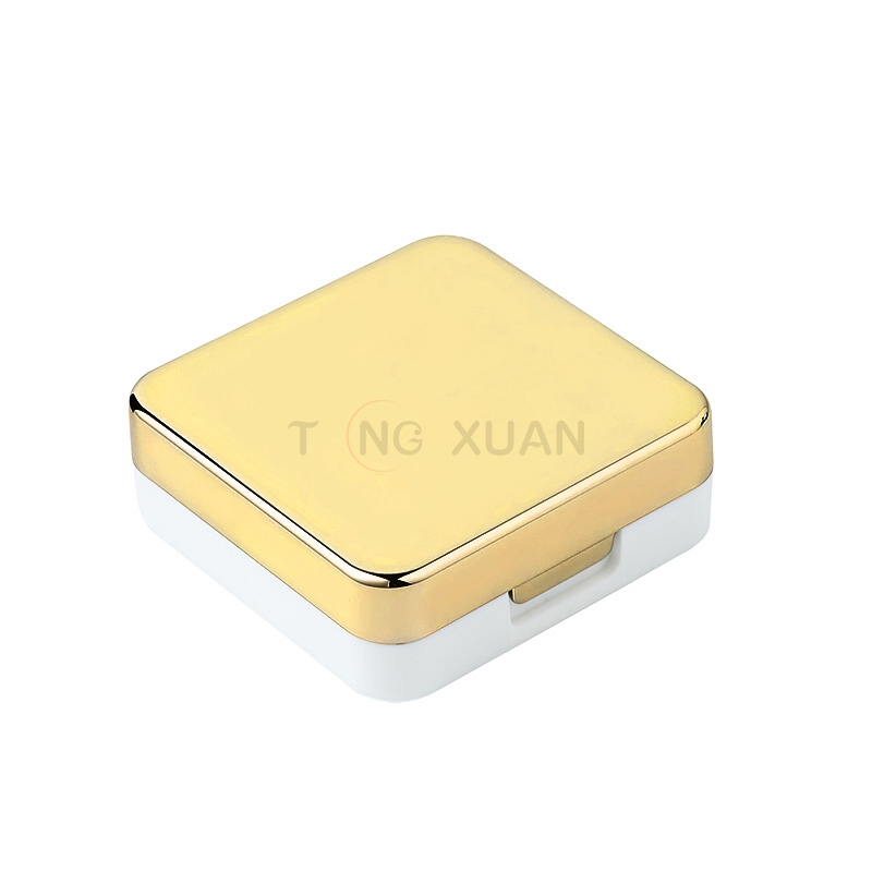 golden contact lens display case box for eye color care travel kit simple style plastic mirror contact lens case