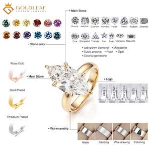 Bague en or 14 carats Goldleaf avec diamant marquise DEF VS1 de 4,5 carats. Convient pour les cadeaux, les mariages, les anniversaires et le port quotidien. - Product Image 5
