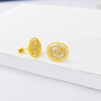 Boucles d'oreilles ovales en zircon de qualité supérieure pour le dropshipping, en cuivre, design européen et américain tendance, minimalistes, cadeau de mode