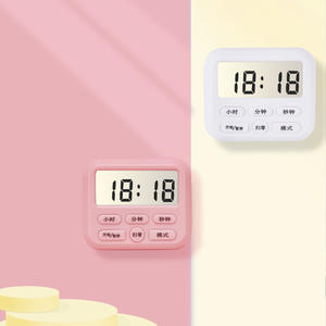 Mini temporizador digital con pantalla LCD, reloj despertador con cuenta atrás de 120 minutos para cocina, estudio, tareas de niños, exámenes, forma rectangular, rosa, azul - Product Image 5