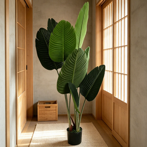 <span class=keywords><strong>D</strong></span>écorations de fête intérieures et extérieures : <span class=keywords><strong>Plante</strong></span> artificielle tropicale, palmier du voyageur, touffe de verdure artificielle, toucher réel, pour cadeaux de mariage - Product Image 4