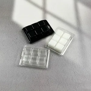 6 Hohlraum Herzform Frosted Empty Snap Bar Wachs Muschel schalen Kunststoff Clam shells Verpackung für Wachs schmelzen