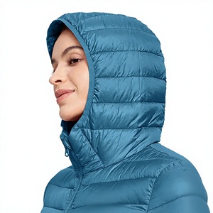Chaqueta Acolchada para Mujer, con Capucha, Manga Larga, para Invierno, Color Sólido, Cierre de Cremallera, Ligera, Relleno de Poliéster - Product Image 5
