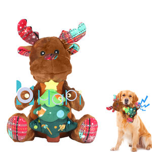 Jouets pour chiens <span class=keywords><strong>de</strong></span> Noël personnalisés en gros, nouveaux jouets en peluche interactifs <span class=keywords><strong>de</strong></span> luxe durables, jouets à mâcher pour chiens en forme d'élan qui câline un arbre - Product Image 1