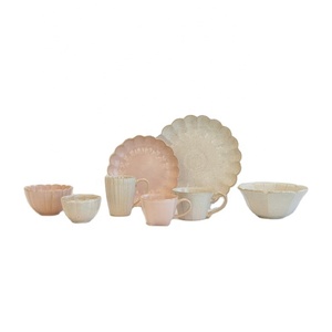 Platos nórdicos Plato Esmalte reactivo Rosa Irregular Platos Conjuntos Cena 20cm Plato lateral de boda - Product Image 4