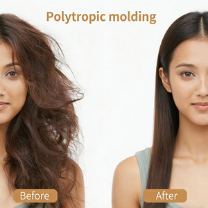 Fer à friser professionnel en céramique tourmaline 2 en 1, peigne chauffant pour cheveux bouclés et raides, noir - Product Image 3