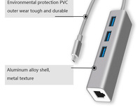 Adaptador 4 en 1 Tipo C a RJ45 Gigabit Ethernet con Chip RTL8153, Estación de Acoplamiento USB sin Controladores para Laptop/PC, Modelo ML-ZJ0001