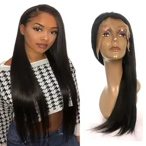 150% Density 10A Mink Brazilian Remy Natural Color Straight Hair 360 Lace Frontal Wig Virgin Hair Wigs For Black Women